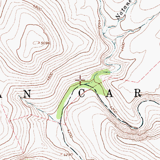 Topographic Map of Natanes Creek, AZ