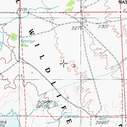 Topographic Map of Ash Meadows National Wildlife Refuge, NV