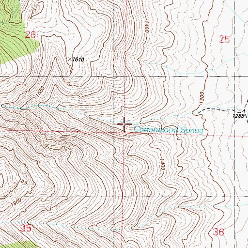 Topographic Map of Cottonwood Spring, NV