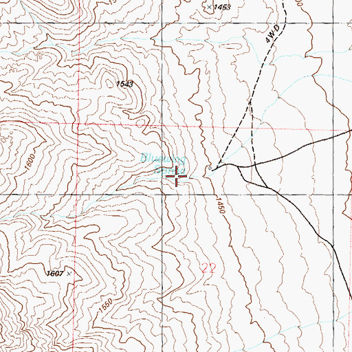 Topographic Map of Bluewing Spring, NV
