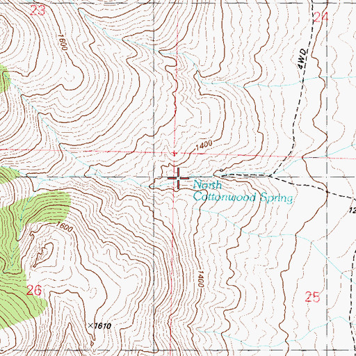Topographic Map of North Cottonwood Spring, NV
