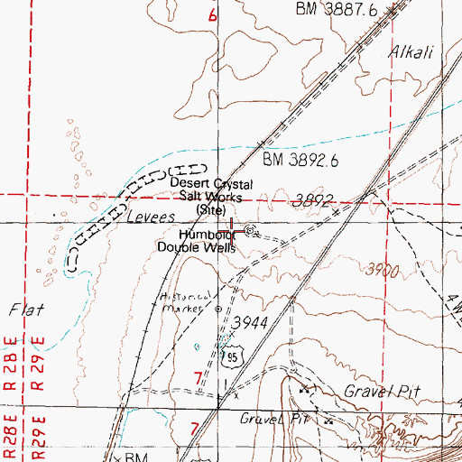 Topographic Map of Humboldt Double Wells, NV