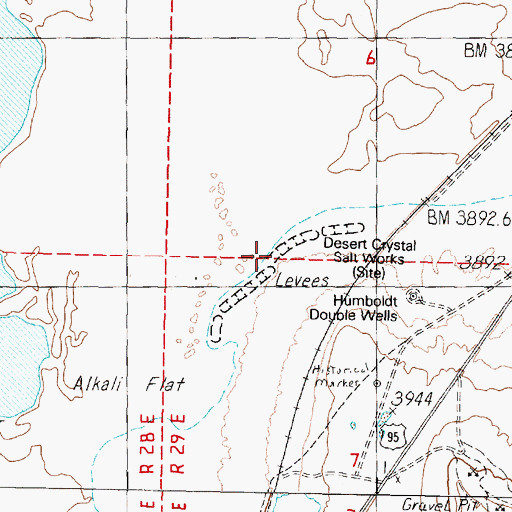 Topographic Map of Desert Crystal Salt Works (historical), NV
