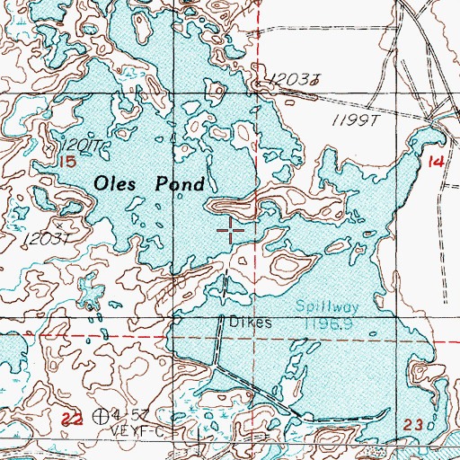 Topographic Map of Oles Pond, NV