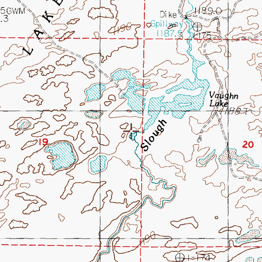 Topographic Map of Vaughn Slough, NV