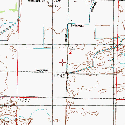 Topographic Map of Shaffner Branch, NV