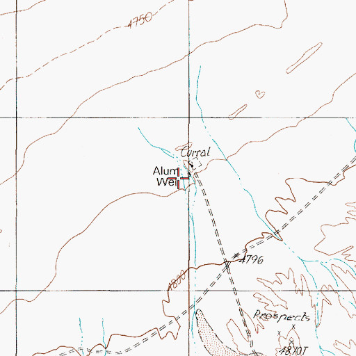 Topographic Map of Alum Well, NV