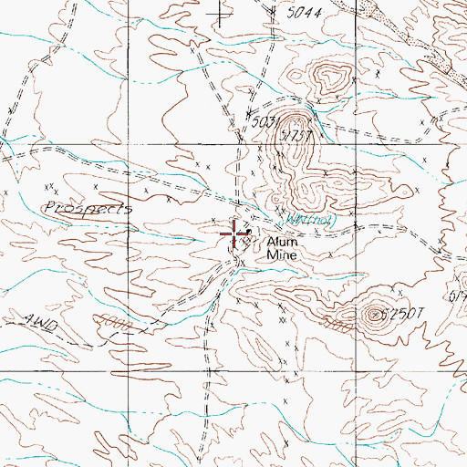 Topographic Map of Alum Mine, NV