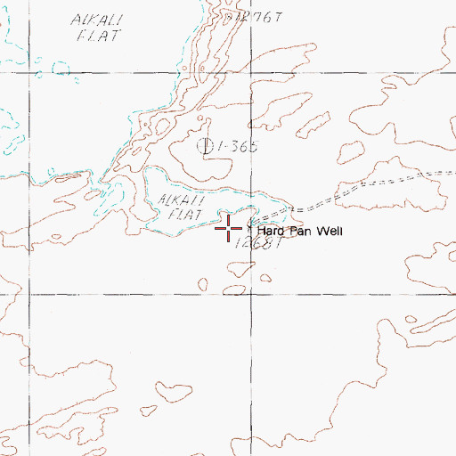 Topographic Map of Hard Pan Well, NV