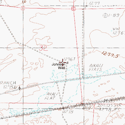 Topographic Map of Johnson Well, NV