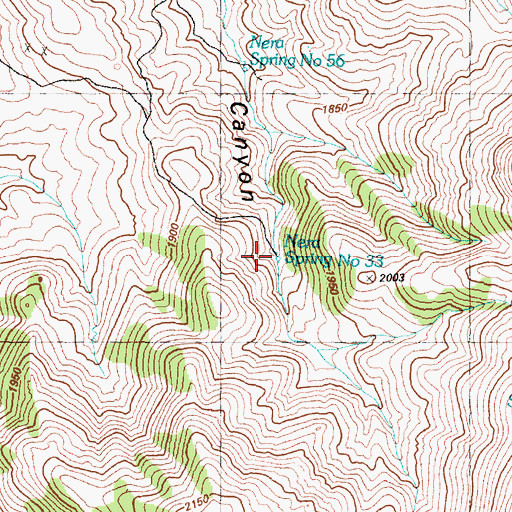 Topographic Map of Nera Spring Number 33, NV