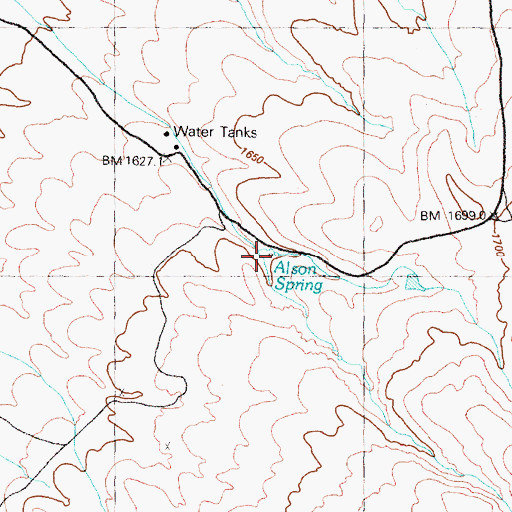 Topographic Map of Alson Spring, NV