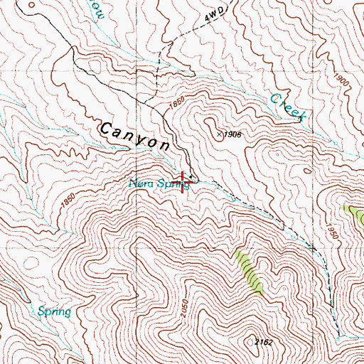 Topographic Map of Nera Spring, NV