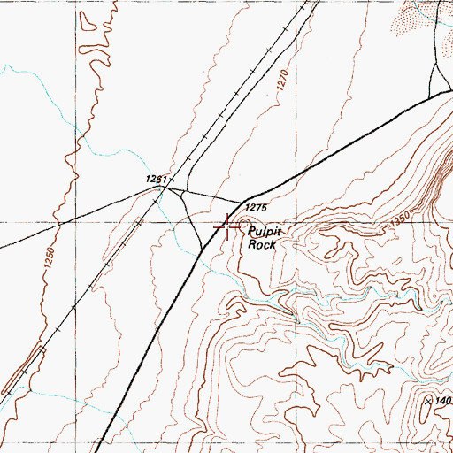 Topographic Map of Pulpit Rock, NV