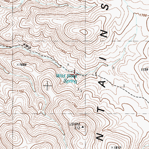 Topographic Map of Wild Rose Spring, NV