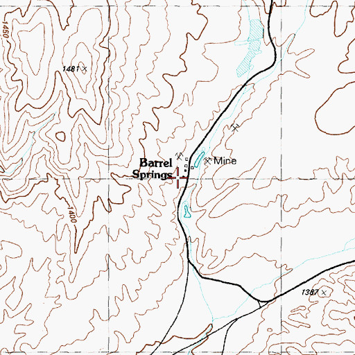 Topographic Map of Barrell Springs, NV