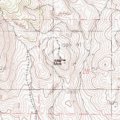 Topographic Map of Atlas Mine, NV