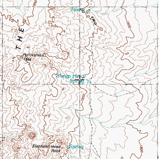 Topographic Map of Sheep Head Spring, NV