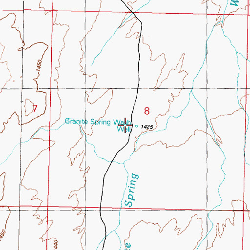 Topographic Map of Granite Spring Wash Well, NV