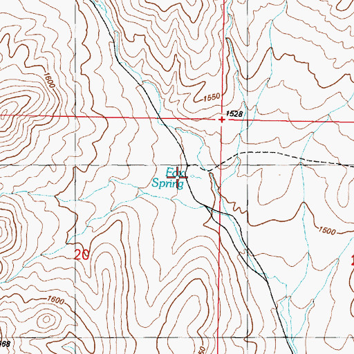 Topographic Map of Fox Spring, NV