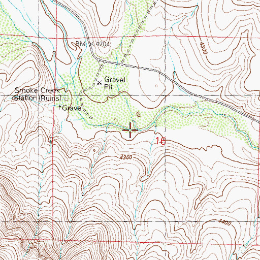Topographic Map of Burro Creek, NV