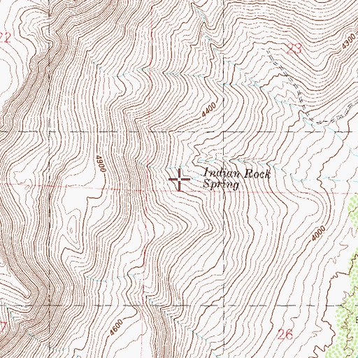 Topographic Map of Indian Rock Spring, NV