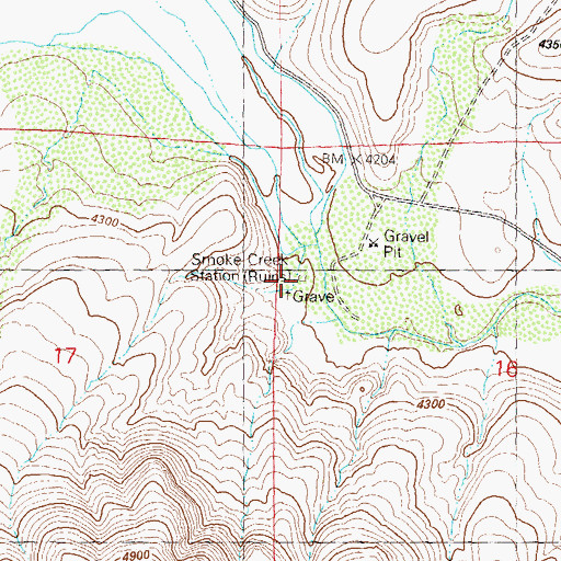 Topographic Map of Smoke Creek Station, NV