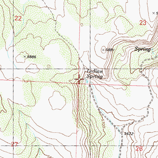 Topographic Map of Indian Spring, NV