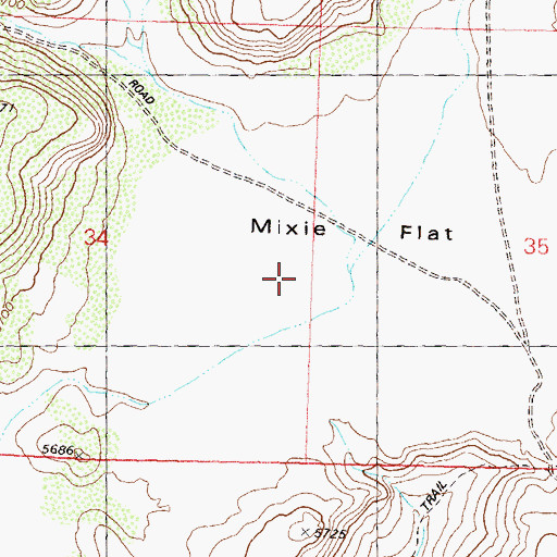 Topographic Map of Mixie Flat, NV