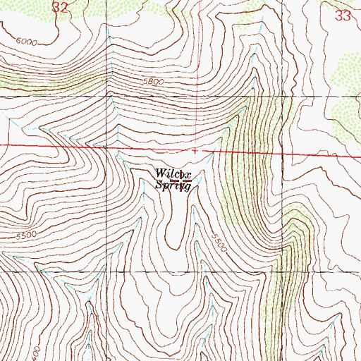 Topographic Map of Wilcox Spring, NV