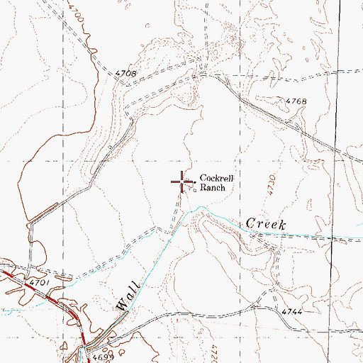 Topographic Map of Cockrell Ranch, NV