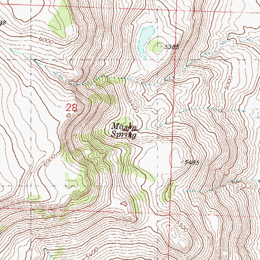 Topographic Map of Mason Spring, NV