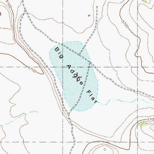 Topographic Map of Big Adobe Flat, NV