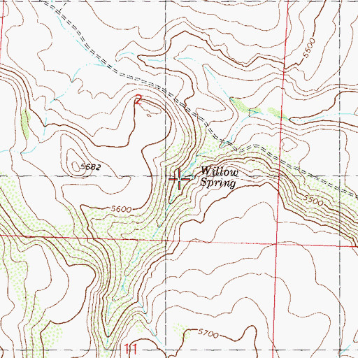 Topographic Map of Willow Spring, NV