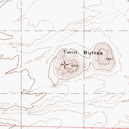 Topographic Map of Twin Buttes, NV