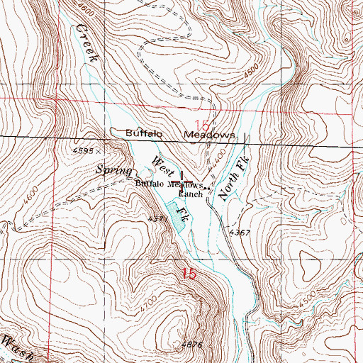 Topographic Map of Buffalo Meadows, NV