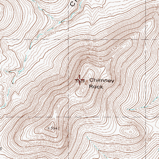 Topographic Map of Chimney Rock, NV