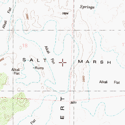 Topographic Map of Salt Marsh, NV