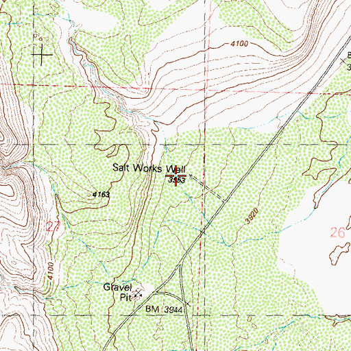 Topographic Map of Salt Works Well, NV