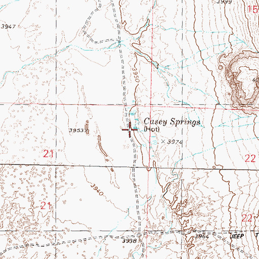 Topographic Map of Casey Springs, NV