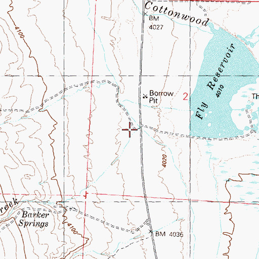 Topographic Map of Barker Creek, NV