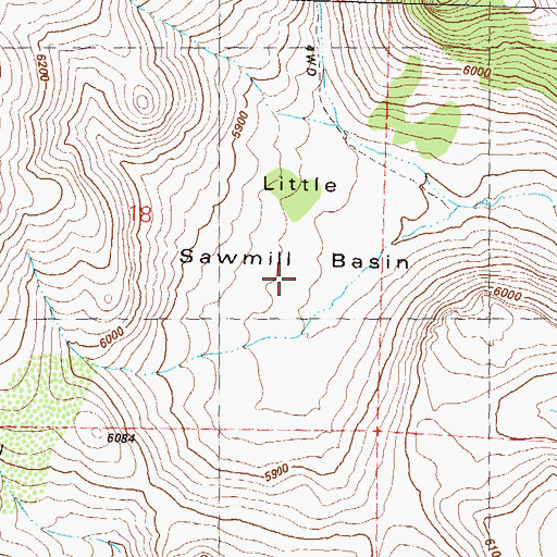 Topographic Map of Little Sawmill Basin, NV