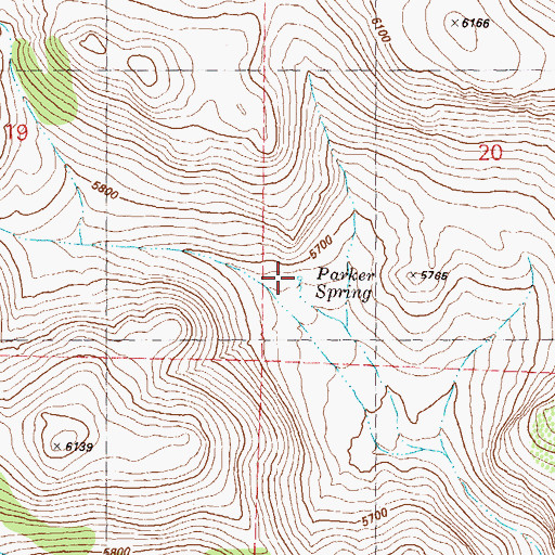 Topographic Map of Parker Spring, NV
