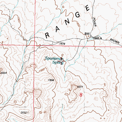 Topographic Map of Sportsman Spring, NV