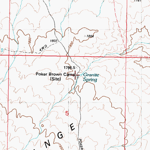 Topographic Map of Granite Spring, NV