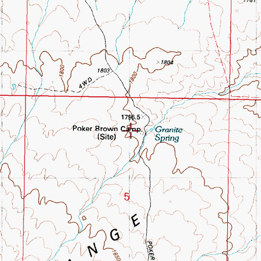 Topographic Map of Poker Brown Camp (historical), NV
