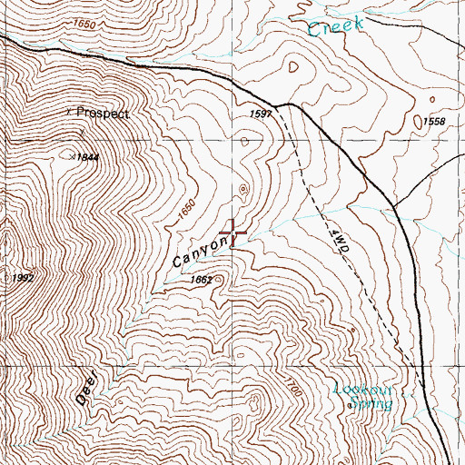 Topographic Map of Deer Canyon, NV