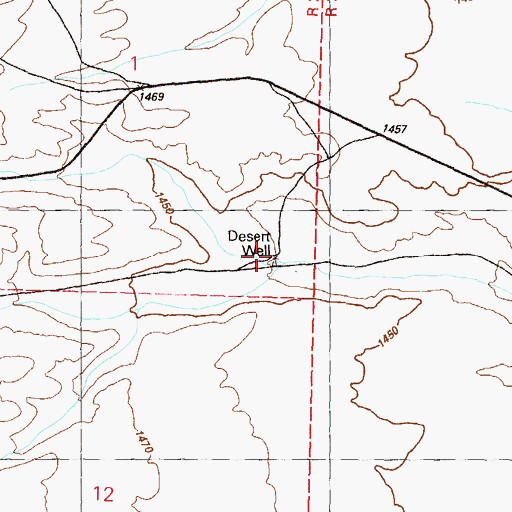 Topographic Map of Desert Well, NV