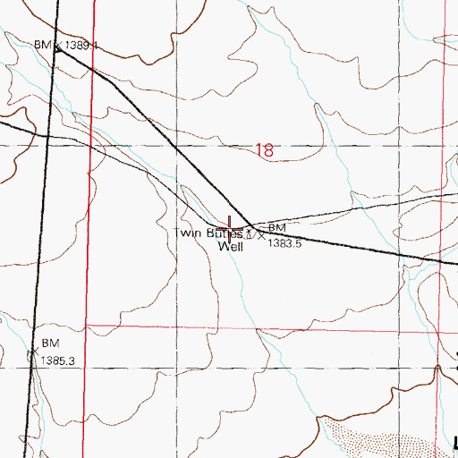 Topographic Map of Twin Buttes Well, NV