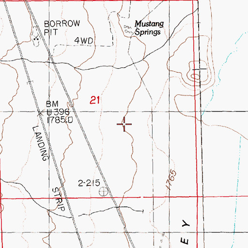 Topographic Map of Swamp Spring, NV